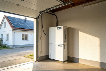 FASTMOVE SOLARCONTAINER Residential Community Microgrid with home storage systems and wall-mounted deep cycle batteries